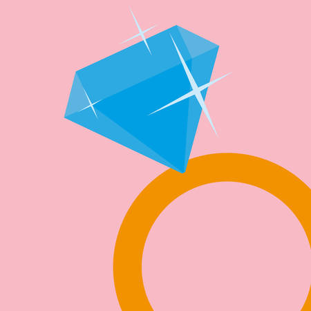 ring with diamond love vector illustration designのイラスト素材