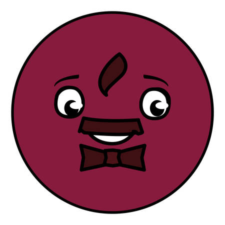 happy gentleman emoticon with bowtie vector illustration designのイラスト素材