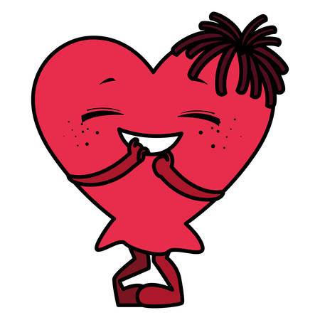heart face emoticon character vector illustration designのイラスト素材