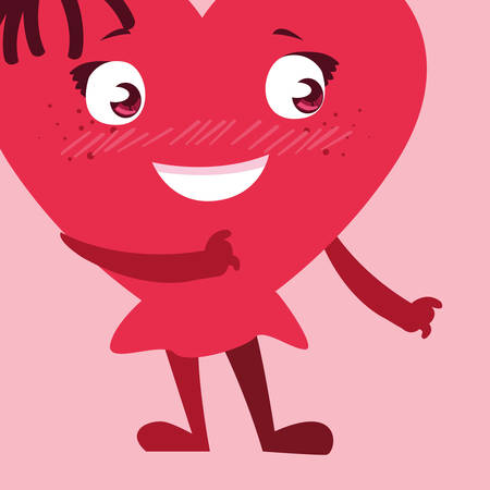 heart face emoticon character vector illustration designのイラスト素材