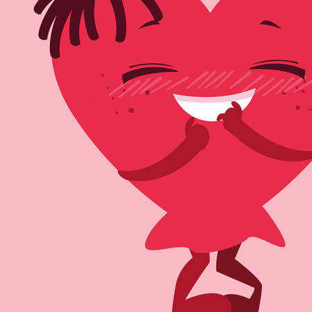 heart face emoticon character vector illustration designのイラスト素材