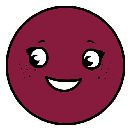 happy emoticon kawaii character vector illustration designのイラスト素材
