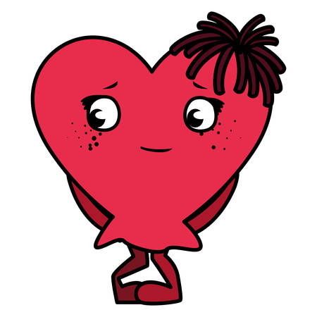 heart face emoticon character vector illustration designのイラスト素材