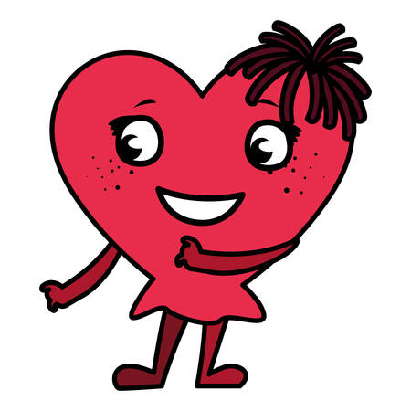 heart face emoticon character vector illustration designのイラスト素材