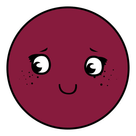 happy emoticon kawaii character vector illustration designのイラスト素材