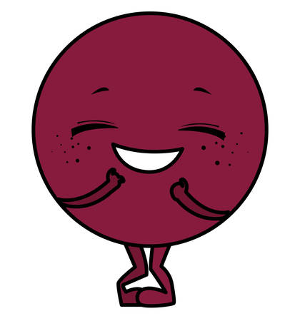 happy emoticon kawaii character vector illustration designのイラスト素材