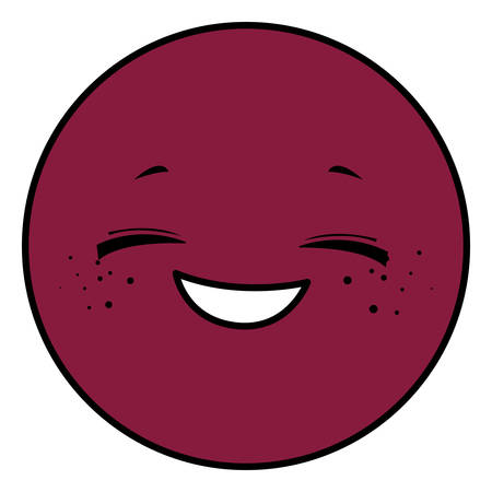 happy emoticon kawaii character vector illustration designのイラスト素材