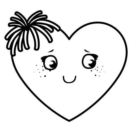 heart face emoticon character vector illustration designのイラスト素材