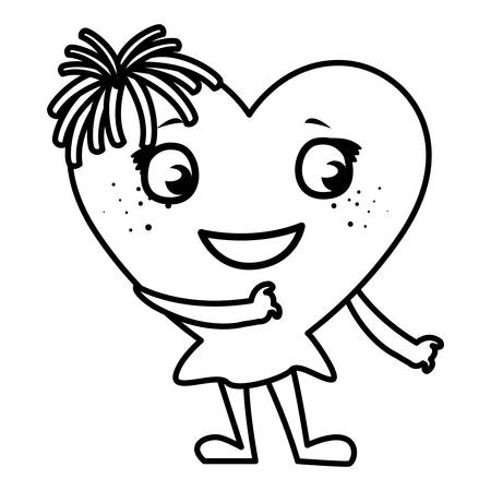 heart face emoticon character vector illustration designのイラスト素材