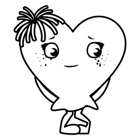 heart face emoticon character vector illustration designのイラスト素材