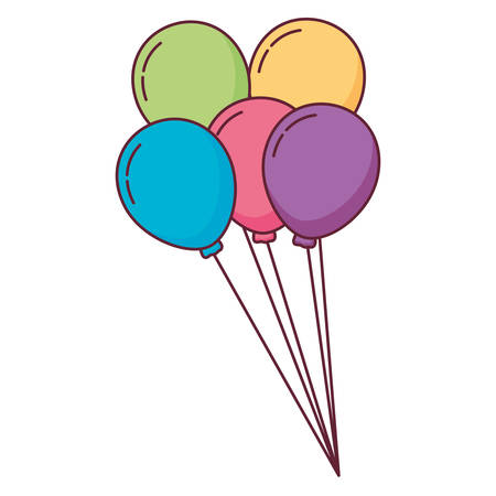balloons helium floating icon vector illustration designのイラスト素材