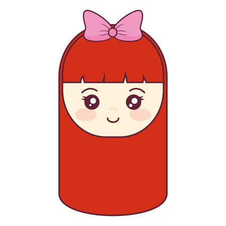 cute and little girl head vector illustration designのイラスト素材