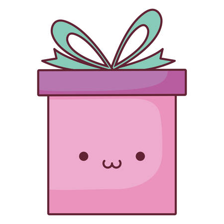 gift box present kawaii character vector illustration designのイラスト素材