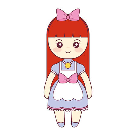 cute and little girl character vector illustration designのイラスト素材