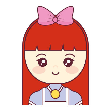 cute and little girl character vector illustration designのイラスト素材