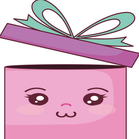 gift box present kawaii character vector illustration designのイラスト素材