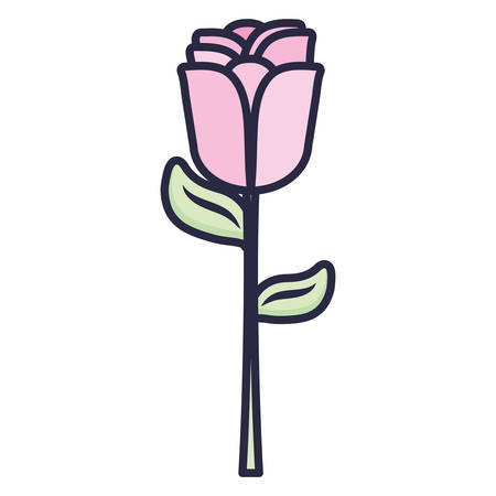 beautiful rose flower decorative icon vector illustration designのイラスト素材