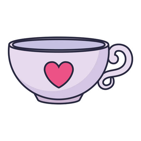 coffee cup with heart vector illustration designのイラスト素材