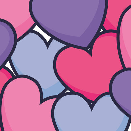 hearts love valentines pattern vector illustration designのイラスト素材
