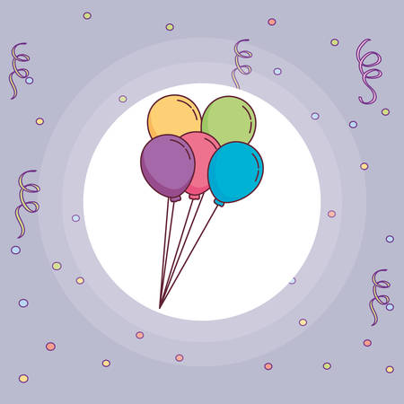 balloons helium floating icon vector illustration designのイラスト素材