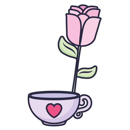 beautiful rose flower decorative icon vector illustration designのイラスト素材