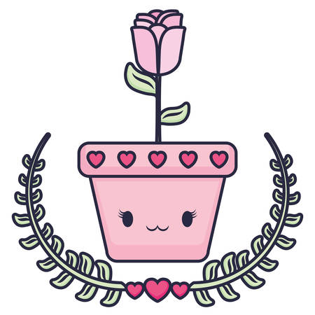 beautiful rose flower decorative icon vector illustration designのイラスト素材