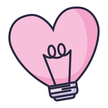 bulb with heart love shape vector illustration designのイラスト素材