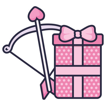 gift box present with arrow vector illustration designのイラスト素材