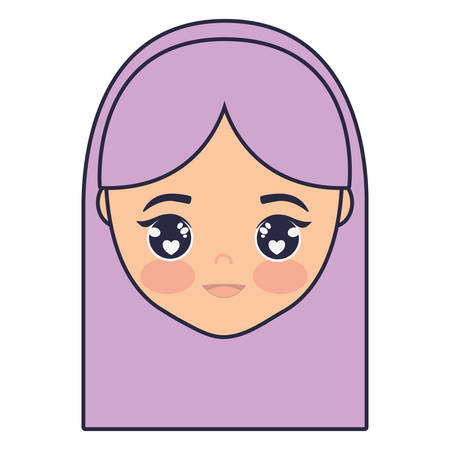cute and little girl head vector illustration designのイラスト素材