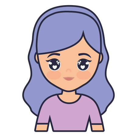 cute and little girl character vector illustration designのイラスト素材