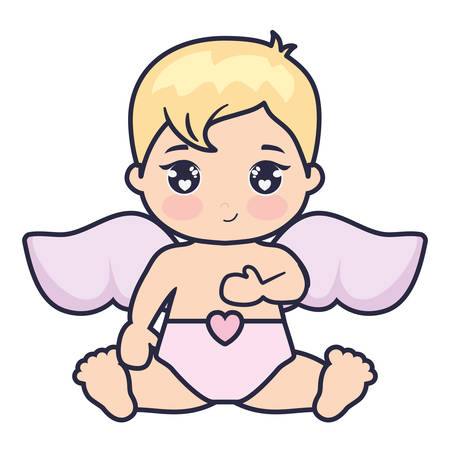 little cupid baby character vector illustration designのイラスト素材
