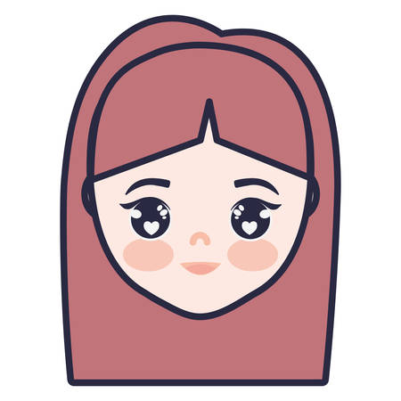 cute and little girl head vector illustration designのイラスト素材