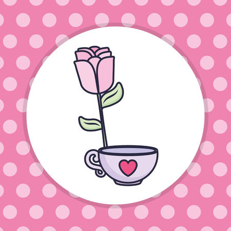 beautiful rose flower decorative icon vector illustration designのイラスト素材