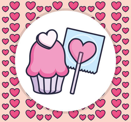 heart love sweet candy vector illustration designのイラスト素材