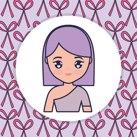 cute and little girl character vector illustration designのイラスト素材