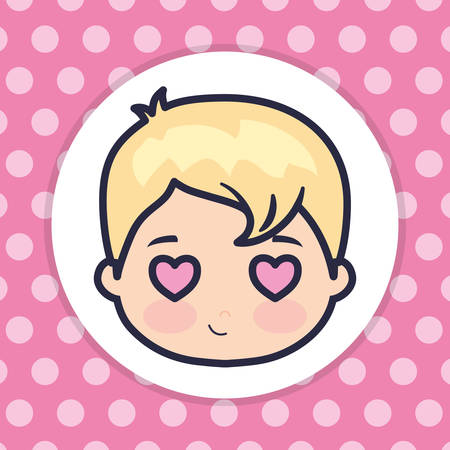 cute and little head baby love vector illustration designのイラスト素材