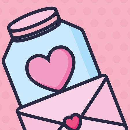 envelope with heart icon vector illustration designのイラスト素材