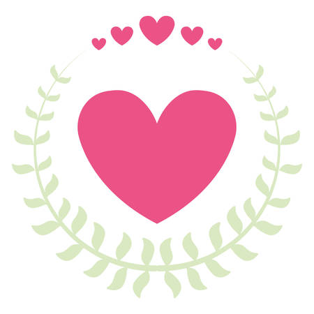 wreath with hearts love valentines decoration vector illustration designのイラスト素材