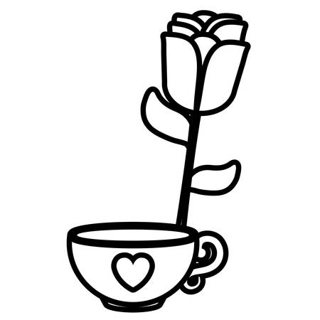 beautiful rose flower decorative icon vector illustration designのイラスト素材