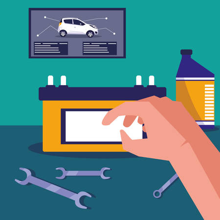 maintenance workshop equipment icons vector illustration designのイラスト素材