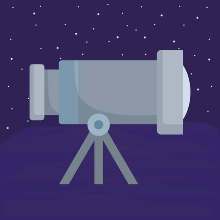 telescope icon over space background, colorful design.  vector illustrationのイラスト素材