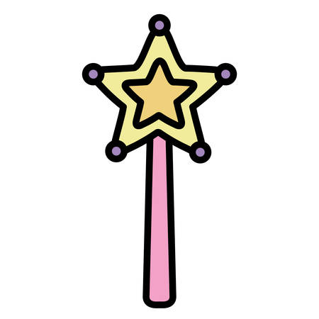 Magic wand icon over white background, vector illustrationのイラスト素材