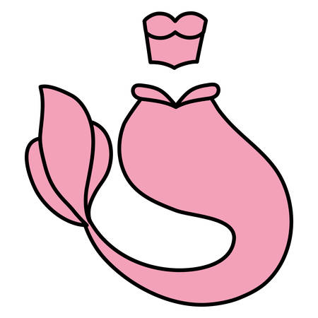 mermaid swimsuit icon over white background, vector illustrationのイラスト素材