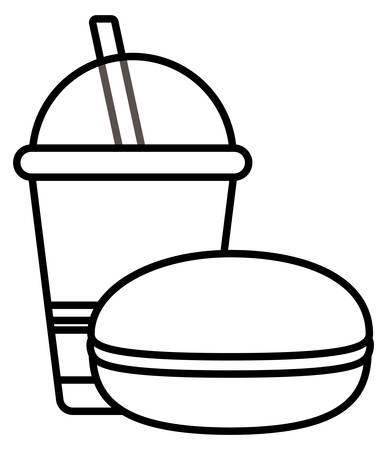 plastic cup with straw and candy vector illustration designのイラスト素材