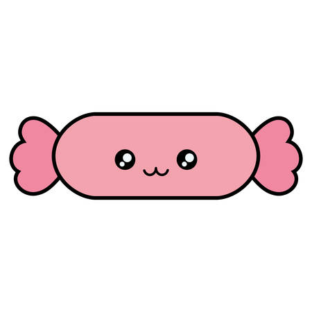 sweet candy kawaii character vector illustration designのイラスト素材