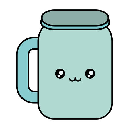cute beverage jar kawaii character vector illustration designのイラスト素材