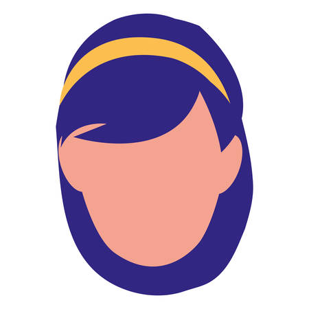 beautiful woman head avatar character vector illustration designのイラスト素材
