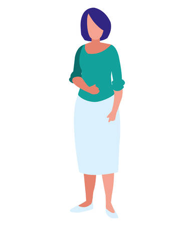 beautiful and young woman character vector illustration designのイラスト素材