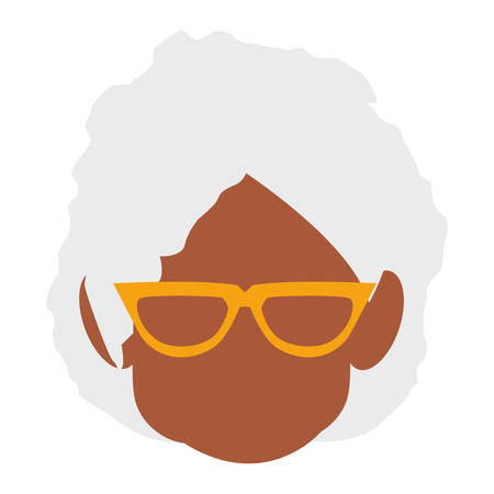 cute grandmother black head character vector illustration designのイラスト素材