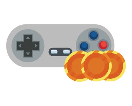 video game coins control background vector illustrationのイラスト素材